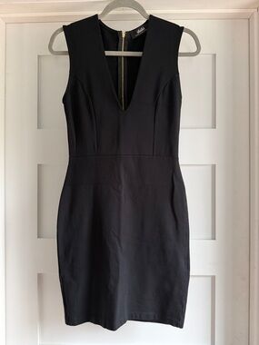 Lulu's Black V-Neck Mini Sheath Dress